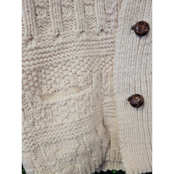 vtg 90s CUTE FOXY ANIMAL Sweater // cable-knit chunky rare comfy tundra grandma - Picture 5 of 6